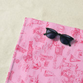 Zeehond Toile Roze Strandlaken (In situ)