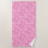 Zeehond Toile Roze Strandlaken (Voorkant)