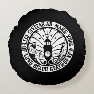 zeehond van Long Beach, New York Rond Kussen