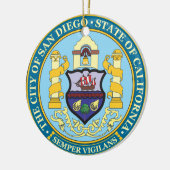 Zeehond van San Diego Keramisch Ornament (Links)