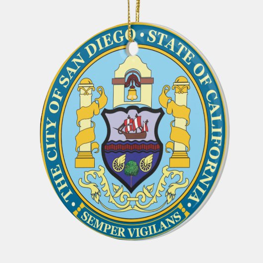 Zeehond van San Diego Keramisch Ornament (Links)