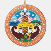 Zeehond van San Diego Keramisch Ornament (Achterkant)