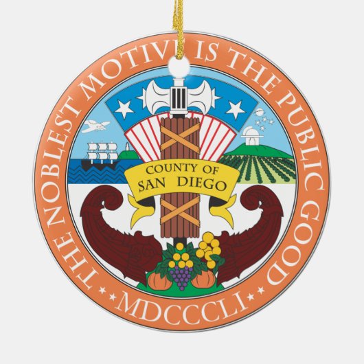 Zeehond van San Diego Keramisch Ornament (Achterkant)