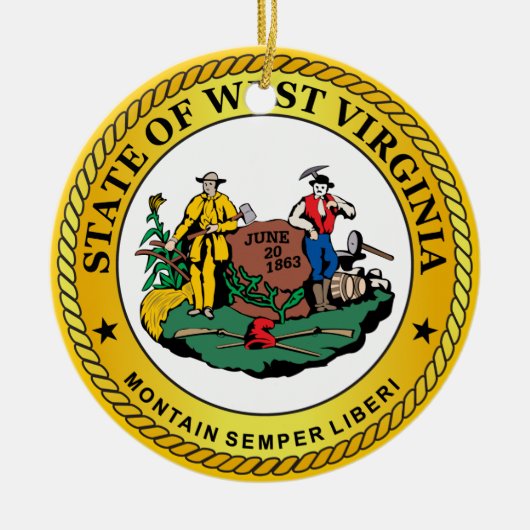 Zeehond van West-Virginia Keramisch Ornament (Voorkant)