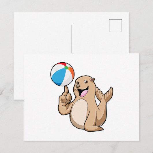 Zeehond Water Polo Briefkaart (Voorkant / Achterkant)