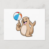 Zeehond Water Polo Briefkaart (Voorkant)