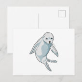 Zeehond zwemt briefkaart (Voorkant / Achterkant)