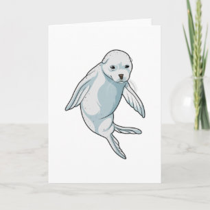 Zeehond zwemt kaart