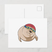Zeehond zwemt met Zwembril Briefkaart (Voorkant / Achterkant)