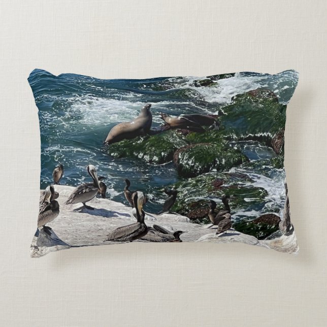 Zeehonden en vogels accentueren kussen (Voorkant)