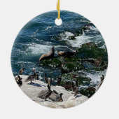 Zeehonden en Vogels Keramisch Ornament (Achterkant)