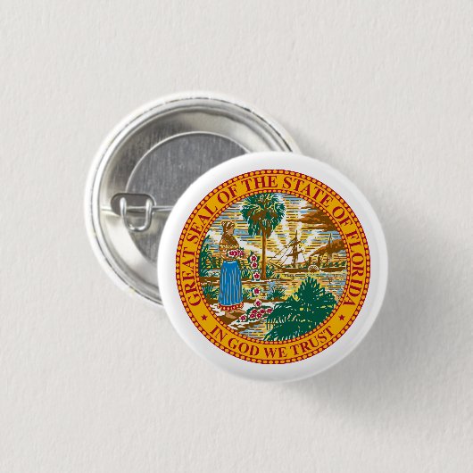 Zeehonden van Florida Ronde Button 3,2 Cm (Voorkant /achterkant)