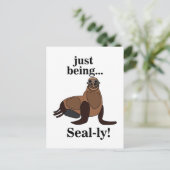 Zeehonden Zeeleeuw Grappig Briefkaart (Staand voorkant)