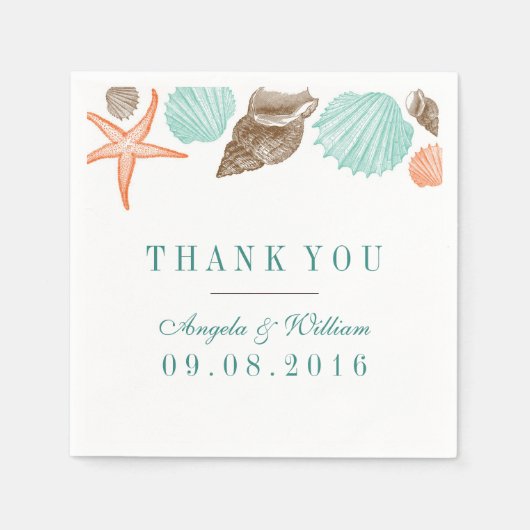 zeehondenpapier — servet voor strand bruiloften (Voorkant)