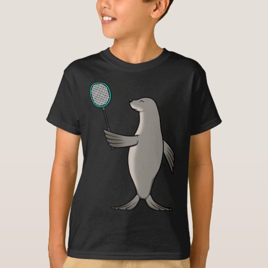 Zeehondenspel Badminton Hob T-shirt (Voorkant)