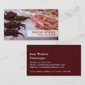 Zeehondenweergave, visser/vrouw, vismarkt visitekaartje (Voorkant / Achterkant)