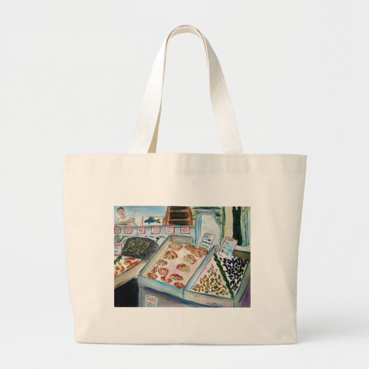 Zeehondenzak (Pike Place Market Seattle) Grote Tote Bag (Voorkant)