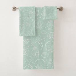 Zeehuid Zomer Kust Nautisch Boho Strand Mint Bad Handdoek
