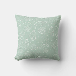 Zeehuid Zomer Kust Nautisch Boho Strand Mint Kussen