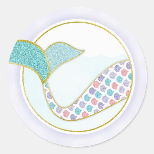 Zeejongstaart Glitter Paars Blauw Envelope Zegel (Voorkant)