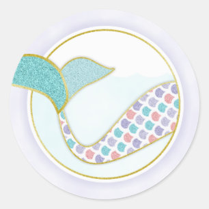 Zeejongstaart Glitter Paars Blauw Envelope Zegel