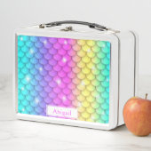 Zeejufferschaalpatroon met regenboogglans en meisj (In situ)