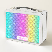 Zeejufferschaalpatroon met regenboogglans en meisj (Achterkant)