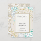 Zeekaart elegante verticale RSVP kaart (Voorkant / Achterkant)