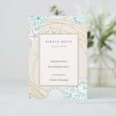 Zeekaart elegante verticale RSVP-kaart RSVP Kaartje (Staand voorkant)