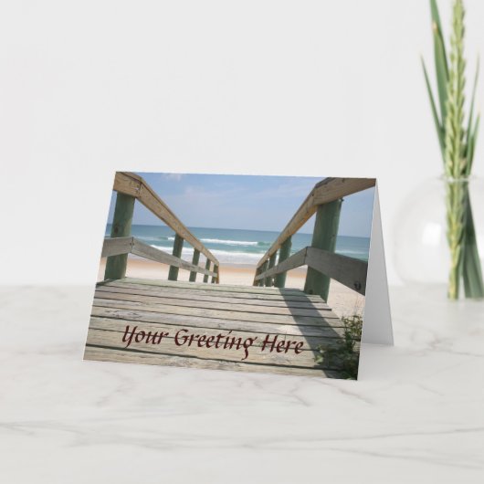 Zeekaart met strandpromenade kaart (Voorkant)