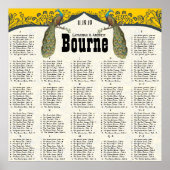 Zeekaart van de marine en mosterd Peacock Love Bir Poster (Voorkant)