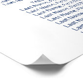 Zeekaart van marineblauw kalligrafie poster (Hoek)