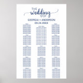 Zeekaart van marineblauw kalligrafie poster (Voorkant)