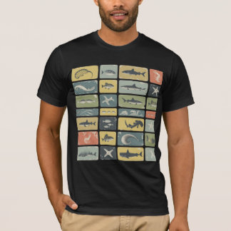 ZEEKAART VAN VERSCHILLENDE SCHEPSLEVEN  T-SHIRT