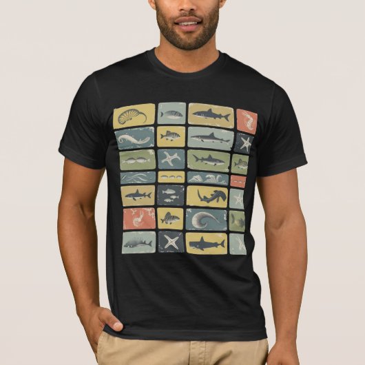 ZEEKAART VAN VERSCHILLENDE SCHEPSLEVEN T-SHIRT (Voorkant)