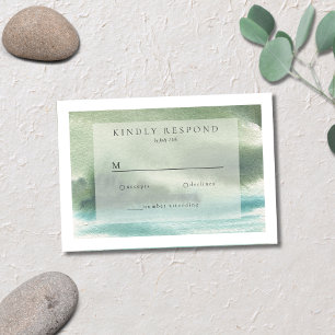 Zeekalmte Blauw Groen Crème RSVP Kaartje