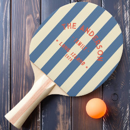 Zeekant Capri Blauw Gestreepte & Familienaam Tafeltennisbatje