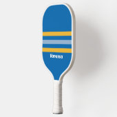 Zeekant overdwars gestreept met naam pickleball paddle (Links)