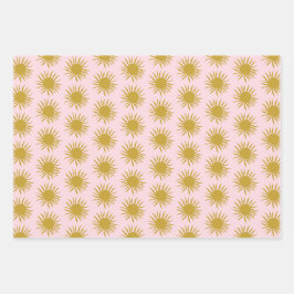 Zeekant Soiree Palmboom Vissen Zonnen Schattig Aan Inpakpapier Vel