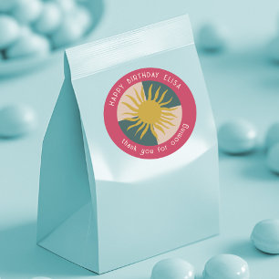 Zeekant Soiree VERJAARDAG Modern Mooie Aangepaste Ronde Sticker