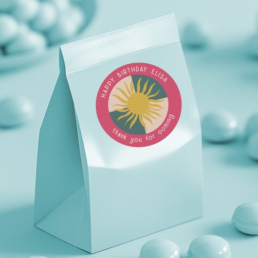 Zeekant Soiree VERJAARDAG Modern Mooie Aangepaste Ronde Sticker