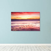 Zeekap en pier bij zonsondergang, CA Canvas Afdruk (Insitu (Houten vloer))