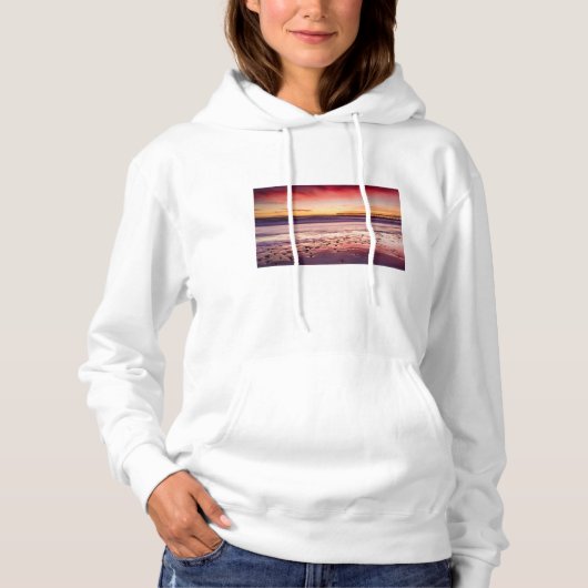 Zeekap en pier bij zonsondergang, CA Hoodie (Voorkant)