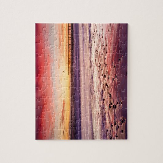 Zeekap en pier bij zonsondergang, CA Legpuzzel (Verticaal)