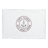 Zeekapitein met Jouw naam Anker Kussen Hoesje Kussensloop (Achterkant)