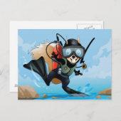 zeekhoorn op vakantie-briefkaart briefkaart (Voorkant / Achterkant)