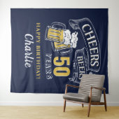 Zeekleurige kazen en bier van elke leeftijd wandkleed (In Situ (horizontaal))