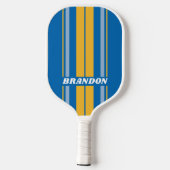 Zeekleurige plankstrepen met naam pickleball paddle (Achterkant)