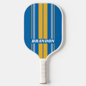 Zeekleurige plankstrepen met naam pickleball paddle (Voorkant)
