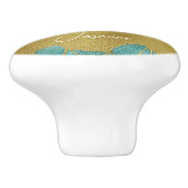 Zeekleurstoffen gems faux golden and glam custom n keramische knop (Zijkant)